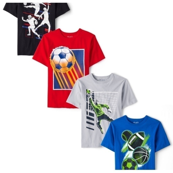 Children’s place size XXL (16) graphic short sleeve tee shirts. 4 pack New - Picture 1 of 7